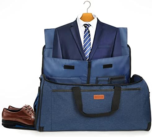 FAIRWIN Garment Bags for Travel 60L Waterproof 2-in-1 Hanging Duffle Bag for Men Women with SBS Zipper & Shoes Compartment