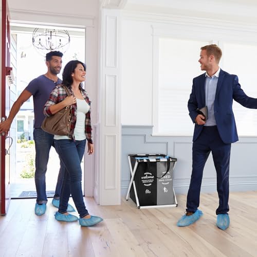 Foldable Shoe Covers Dispenser Box Storage with 10 Shoes Covers Disposable