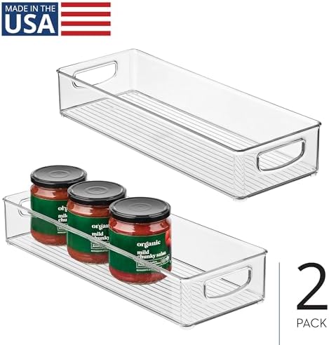 iDesign Slim Extra Long Clear Storage Bin, 4-Pack