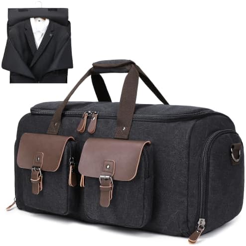 Wildroad Garment Bags for Travel - Canvas Duffle Bag with Shoe Compartment