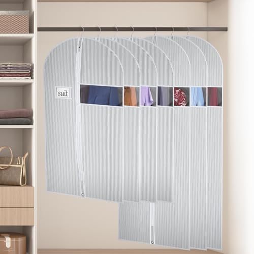 Univivi Long Garment Bags Dress Bags for Gowns, 60 Inch, 10 Pack, White