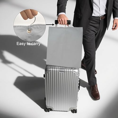 45" Garment Bags for Hanging Clothes, Dress Bags for Gowns Long with Clear Window, Foldable Suit Bag Cover for Travel and Storage (Grey)