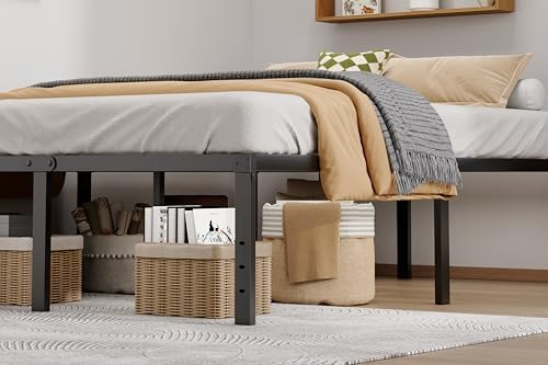 LUMUNANCE Metal Bed Frame King Size - 18 Inch Heavy-Duty King Platform Bed Frame No Box Spring Needed, Easy Assembly, Noise-Free, Sturdy Mattress Foundation, Underbed Storage Space