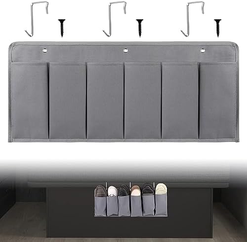 RVZONE 6‑Large‑Pocket RV Bedside Hanging Organizer with Sturdy Hooks