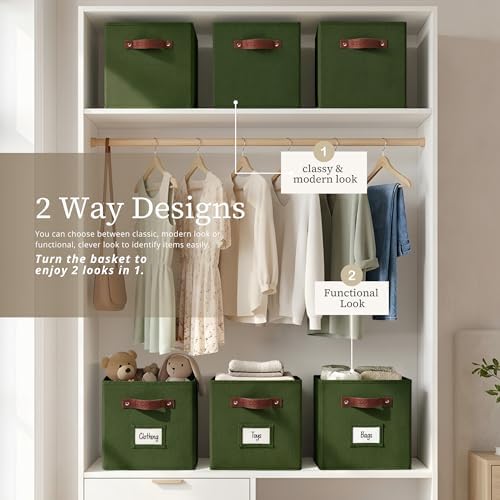 DECOMOMO Storage Bins, Cube Storage Bin with Labels