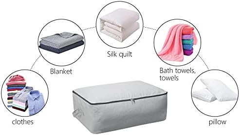 Breathable & Durable Canvas Storage Bags, Light Gray, 2-pack