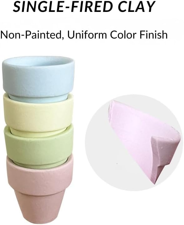 Mini Pastel Terracotta Pots for Micro Gardens – 30 Pack, 1.1” Tiny Breathable Clay Planters, Macaron Colors, for Moss, Fairy Gardens, Dollhouses, and Succulents (Pink, 1.1 Inch)