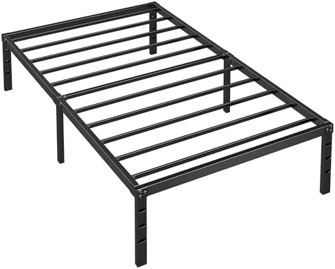 Metal Platform Bed Frame Twin Size, 16 Inch Height with Heavy Duty Steel Support, No Box Spring Needed, Easy Assembly and Underbed Storage,Black