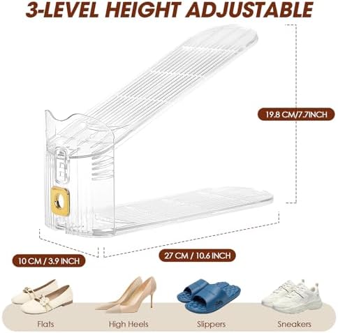 36 Pack Shoe Slots Organizer for Closet, Adjustable Shoe Stackers for a Pair of Shoes Shoe Rack Storage Shoe Space Saver 50% Shoe Shelf Display Holder for Closet
