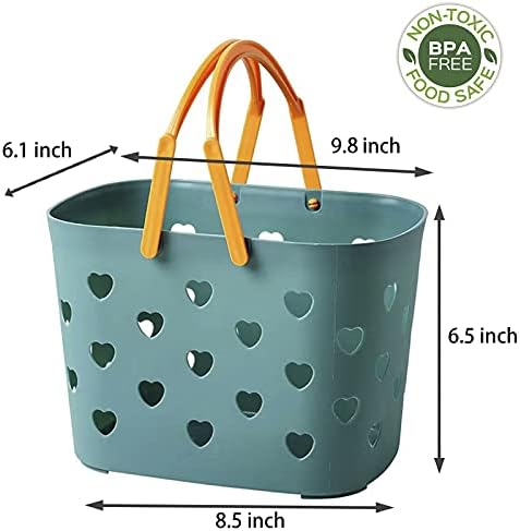 Portable Shower Caddy with Handle Plastic Shower Basket Organizer, Blue | Bathroom Caddy Storage Tote Cleaning Supply Caddy for College Dorm, Kitchen, Pantry, Garage