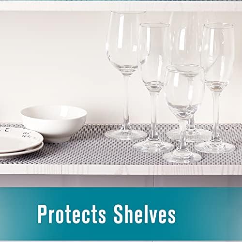 Shelf and Drawer Liner, Non-Adhesive Non Slip and Grip Durable Clean Pad Full Size 17.7 Inches x 20 Feet for Drawers, Shelves, Cabinets, Storage, Kitchen, Desks, Kitchenware, Tableware, Light Gray