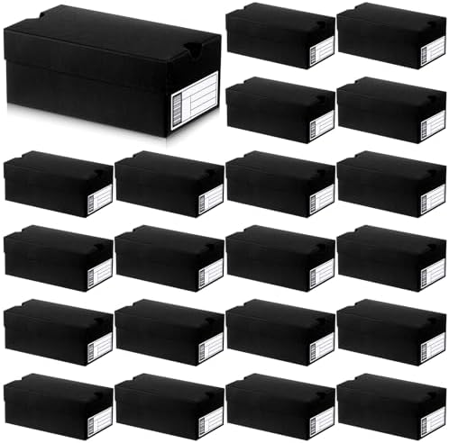 Fullhawl 20 Sets Mini Shoe Boxes for Party Favors with Label, Black