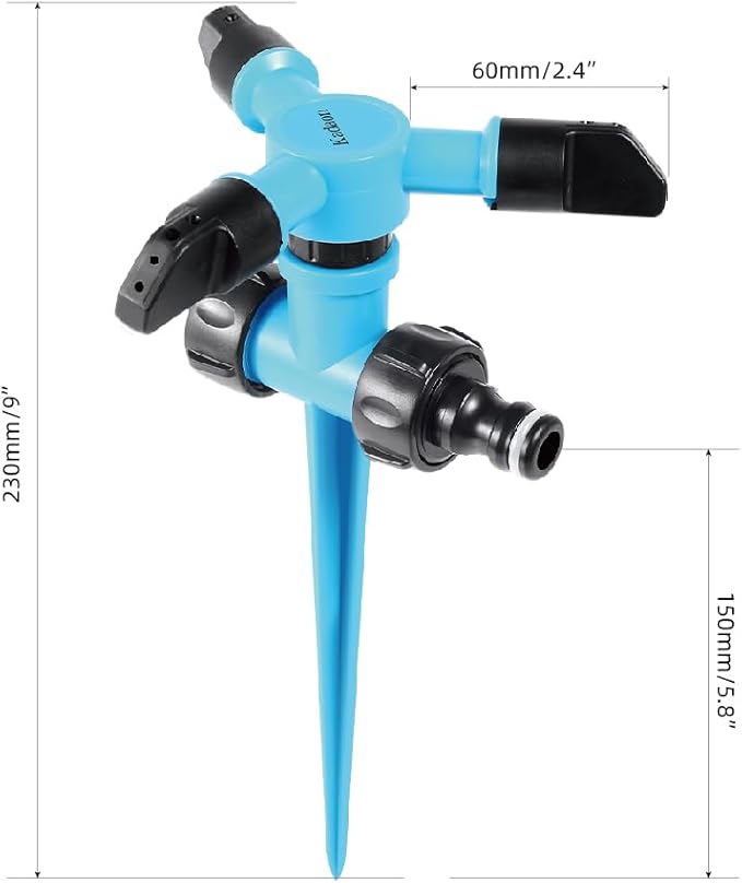 Kadaon Garden Sprinkler, 360 Degree Rotating Lawn Sprinkler Large Area Coverage - Adjustable, Weighted Gardening Watering System
