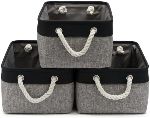 13.8x9.8x6.7 Inch Fabric Small Storage Bins with Handles 3 Pack
