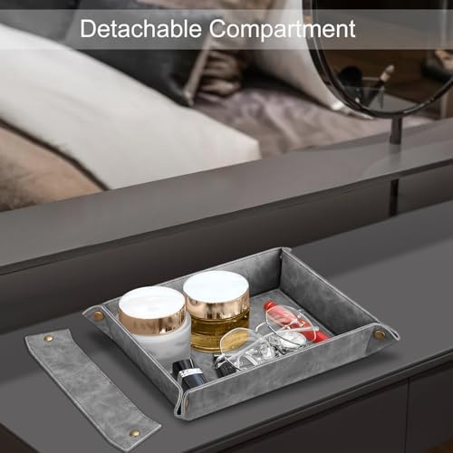 SITHON Valet Tray Desktop Storage Organizer with 2 Compartments