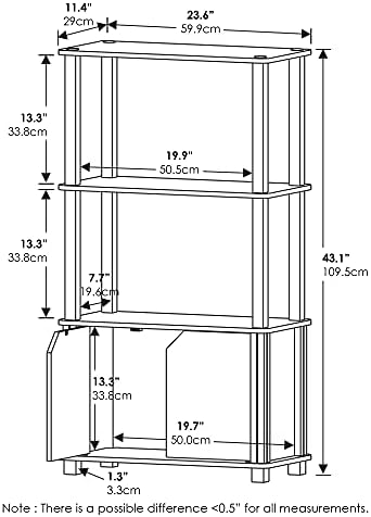 Furinno Go Green 4-Tier Storage Shelves, Book Shelf, French Oak