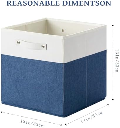FinishingBo 13x13x13 Storage Cube Bins 4 Pack, Cube Shelf Baskets