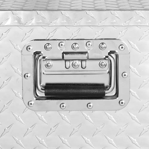 FORWODE 30 Inch Aluminum Truck Tool Box Lockable Truck Bed Tool Box Waterproof Truck Bed Storage Box with Side Handle Truck Tool Chest for Pickup, Truck Bed, RV, Trailer & Garage (Silver)