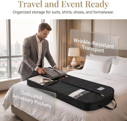 2PCS Wedding Dress Garment Bags for Travel 71"+43" Gown Dress Bag Hanging