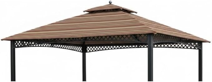 Garden Winds Durable 350 Replacement Canopy Top Compatible with Windsor Dome 10’ x 12’ Gazebo Models L-GZ717PST-C, A111001701 - Stripe Canyon