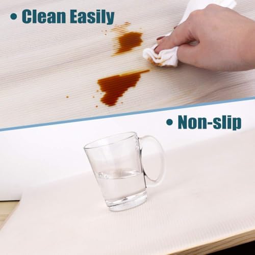 Glomen Shelf Liner, Non-Slip Cabinet Liner, Washable Oil-Proof for Kitchen Cabinet, Shelves, Refrigerator, Storage, Desks, 12 Inches x 10 FT, Non Adhesive Drawers Liner (12 Inches x 10 FT)…