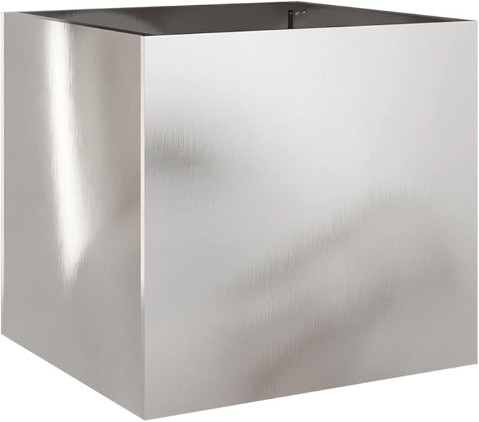 Stainless Steel Planter Silver Medium Durable Rust-Resistant Modern Design for Indoor Outdoor Plants Balcony Terrace Patio