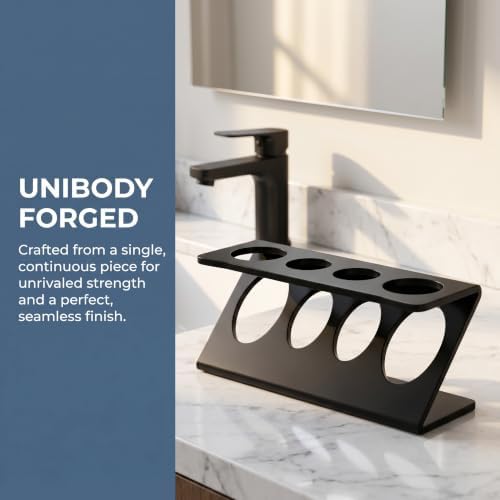TKLNLQ Bathroom Sink Toothbrush Holder (Black) | It's perfect for holding all kinds of electric toothbrushes, makeup brushes, razors, and stuff like that.