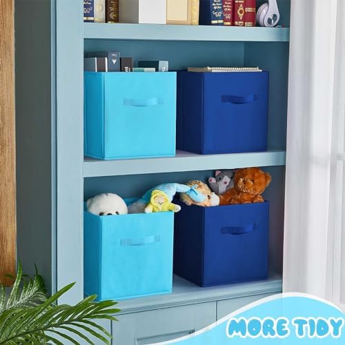 Yinder 12 Pcs Cube Storage Bin Blue 10.5''x10.5''x11'' Storage Cubes