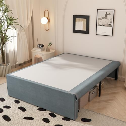 Maenizi 18 Inch King Bed Frame with Fabric Cover, Heavy Duty King Platform Bed Frame Support Up to 3000 lbs, Easy Assembly, Noise Free, Black