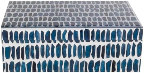 Alice Lane Indigo Brushstroke Box Small Bold Decorative Storage Organizer