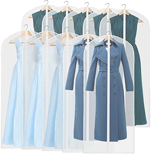 Simple Houseware 55-Inch Clear Garment Bags with Zipper, 10 Pack