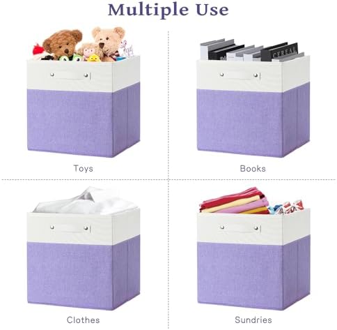 FinishingBo 13x13x13 Storage Cube Bins 6 Pack, Cube Shelf Baskets