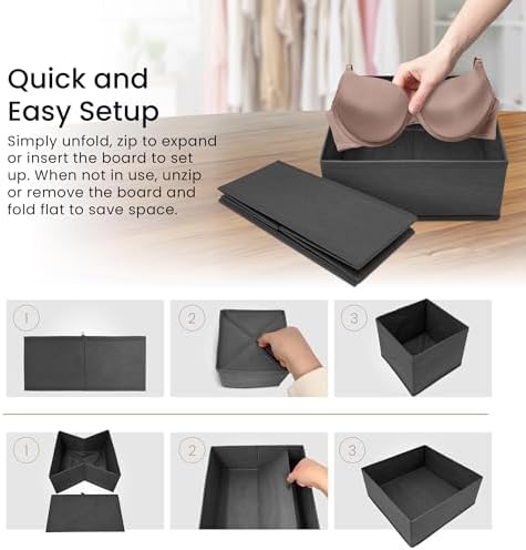 Reli. Drawer Organizers Clothes 14 Pack | Foldable Dresser Drawer Organizer