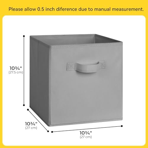 Cupic Cupid 10-Pack 11x11 Cube Storage Bins, Collapsible Storage Cubes, Gray