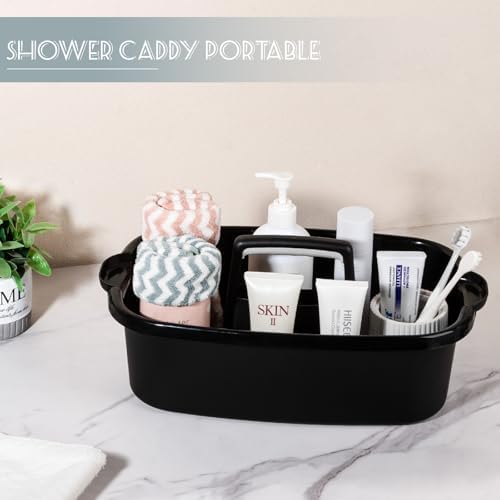 Large Cleaning Supplies Caddy Portable Shower Caddy Basket Black