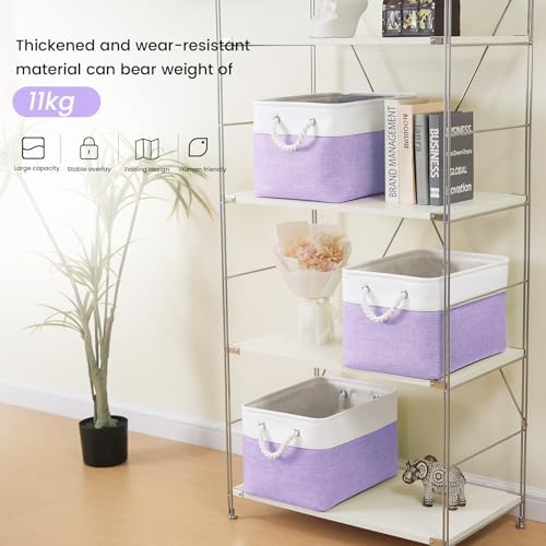 15x11x10 In Foldable Fabric Large Storage Bins with Handle 3 Pack