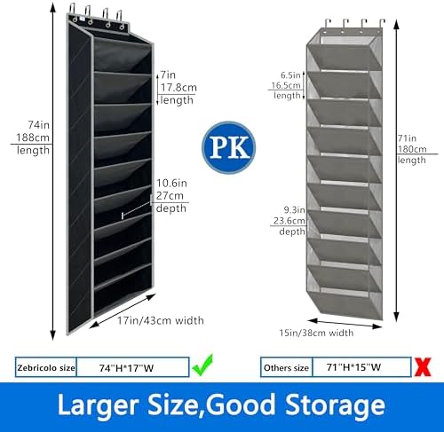 10 Tiers Shoe Organizer for Closet, 20 to 30 Pairs Shoe Rack Door