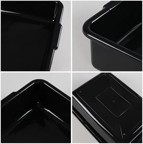 12-Pack 13 L Plastic Commercial Bus Tub, Black Bus Box
