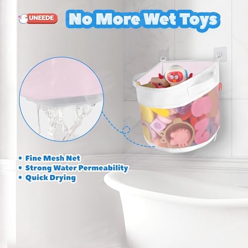 UNEEDE Bath Toy Organizer,4.15 Gallons Bathtub Toy Storage Organizer