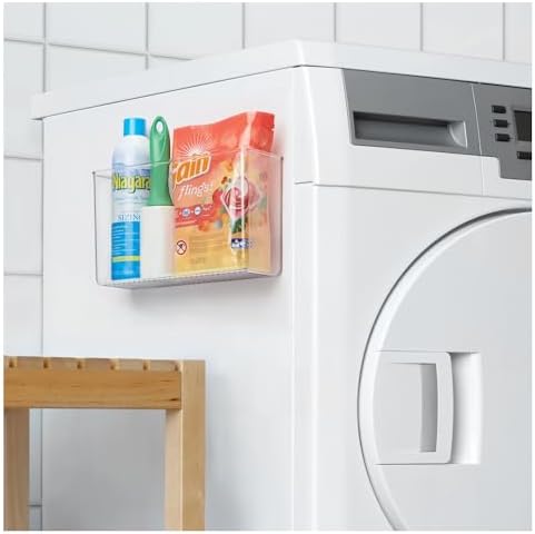 iDesign AFFIXX Plastic Wall Mount Organizer for Kitchen Bathroom, Office, Bedroom, Garage, Craft Room, 3.5" x 11" x 6.5", Clear | For Kitchen, Bathroom, Office, Bedroom, Garage, Craft Room