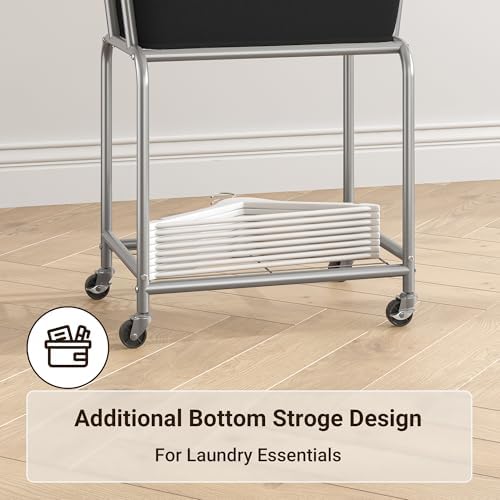 ELYKEN Rolling Laundry Hamper with Wheels, Removable Bag, Laundry Cart