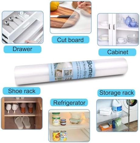 Drawer Liners for Kitchen, Shelf Liners, Washable Oil-Proof Cabinet Liner for Refrigerator, Cabinet, Drawer, Storage, Shelves, Non-Slip Shelf Liner (17.5 Inches x 20 FT x 2 Rolls)…
