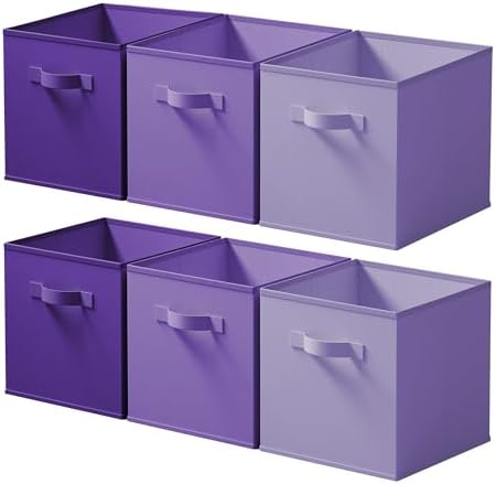 Cupic Cupid 6-Pack 11x11 Cube Storage Bins, Cube Bins, Purple Gradient