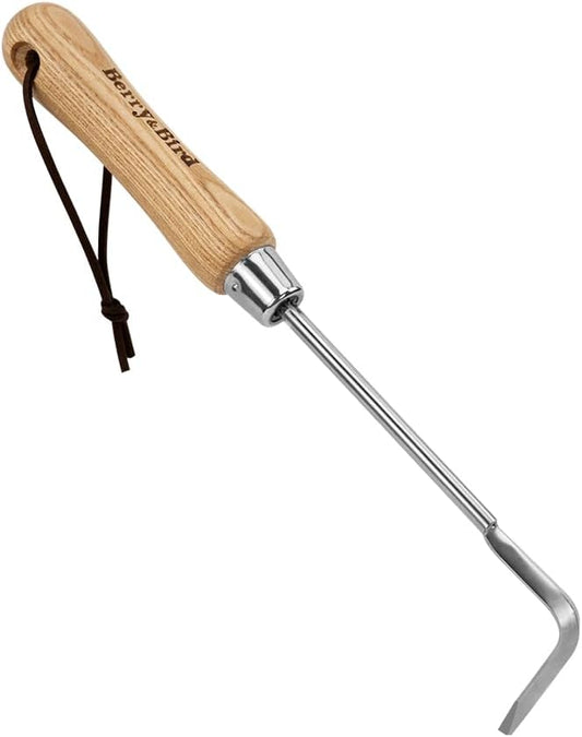 Berry & Bird Garden Hook Weeder - L-Shape Single Claw Hook Crack Weeder for Crevice Weeding and Soil Loosening, Patio Lawn Yard Moss Terrace Paving