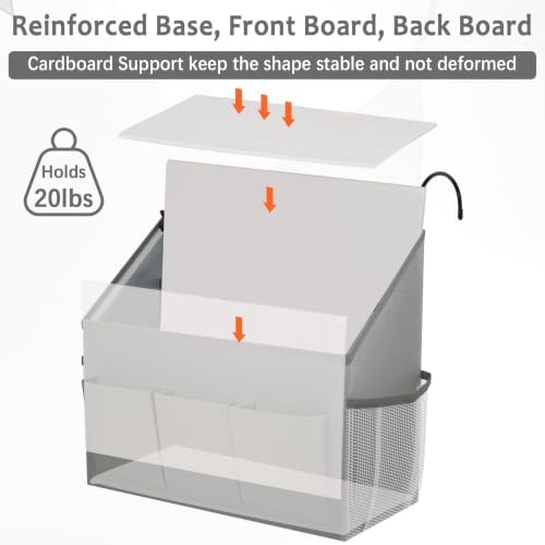 Loghot Bedside Caddy Organizer Bed Storage Bag for Dorm Hospital Crib Gray