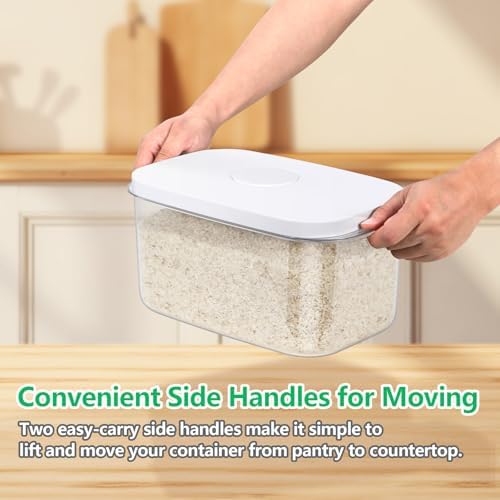 Airtight 12 Lbs Flour Sugar Storage Containers 6.34 Qt Rice Holder BPA Free