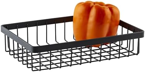 G.E.T. WB-962-MG Rectangular Metal Storage Wire Basket for Pantry, Produce and More, 9" x 6" x 2", Gray