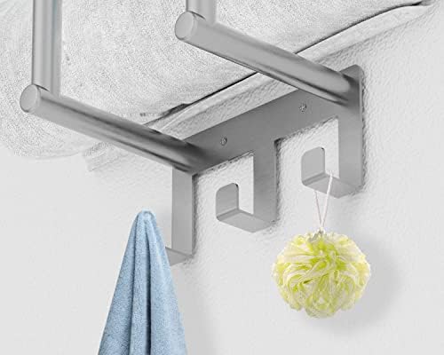 Bethom Towel Racks for Bathroom Wall Mounted with 3 Hooks, Brushed Nickel