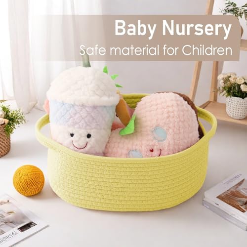JMvicyroam Small Woven Basket, Empty Gift Basket, Yellow/1 Pack