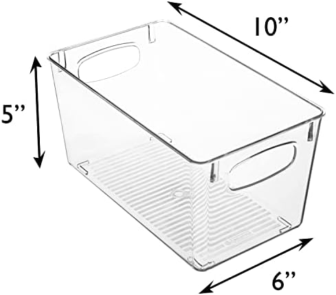 ClearSpace Clear Plastic Storage Bins – Perfect Kitchen Organization and Storage or Pantry Storage – Fridge Organizer, Pantry Organization and Clear Storage Bins, Cabinet Organizers | Plastic storage bin for pantry organization, kitchen storage, and re...
